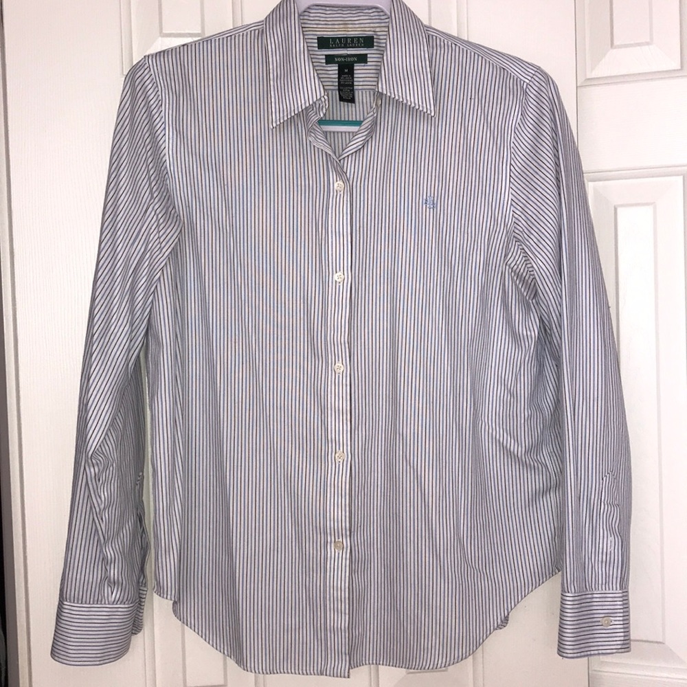 Ralph Lauren Blue Stripped Button Up